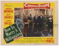 9r745 HOW TO MARRY A MILLIONAIRE LC #7 '53 Marilyn Monroe, Betty Grable & Lauren Bacall at wedding!