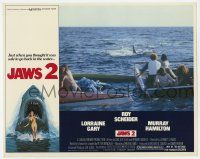 9r765 JAWS 2 LC '78 teens in sinking boat watch the great white shark coming at them!