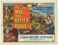 9r240 MAN FROM BITTER RIDGE TC '55 Lex Barker, Corday, the great mountain wars blaze with violence!