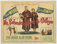 9r263 MR. BELVEDERE GOES TO COLLEGE TC '49 art of Shirley Temple & wacky Clifton Webb in fur coat!
