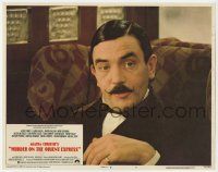 9r816 MURDER ON THE ORIENT EXPRESS LC #7 '74 super close up of Albert Finney as Hercule Poirot!