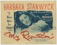 9r268 MY REPUTATION TC '46 bad girl Barbara Stanwyck thought she knew what she was doing!