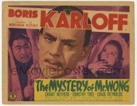 9r269 MYSTERY OF MR WONG TC '39 great super close up of Asian detective Boris Karloff!