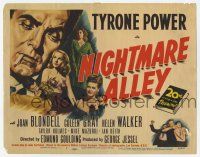 9r278 NIGHTMARE ALLEY TC '47 art of Tyrone Power with cigarette, Joan Blondell, sexy Coleen Gray!