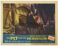 9r859 PIT & THE PENDULUM LC #7 '61 horror border art, Vincent Price fighting Antony Carbone!