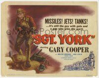9r369 SERGEANT YORK TC R58 art of Gary Cooper, Howard Hawks, missiles, jets, tanks!