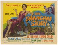 9r377 SHANGHAI STORY TC '54 sexy Ruth Roman's arms are an invitation to murder for Edmond O'Brien!