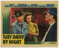 9r931 THEY DRIVE BY NIGHT LC '40 Humphrey Bogart & Gale Page staring at smiling Charles Halton!