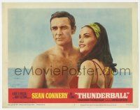 9r941 THUNDERBALL LC #2 '65 c/u of barechested Sean Connery as James Bond & sexy Claudine Auger!