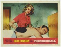 9r942 THUNDERBALL LC #3 '65 Sean Connery as James Bond gets a rubdown from sexy Molly Peters!