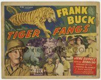 9r474 TIGER FANGS TC '43 Frank Buck, June Duprez, great art of big cat & elephants!