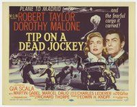 9r480 TIP ON A DEAD JOCKEY TC '57 Robert Taylor & Dorothy Malone caught up in horse race crime!