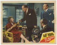 9r945 TO PLEASE A LADY LC #4 '50 Roland Winters & Adolphe Menjou look at Barbara Stanwyck w/shoe!