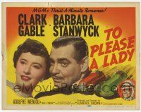 9r482 TO PLEASE A LADY TC '50 great art of race car driver Clark Gable & sexy Barbara Stanwyck!
