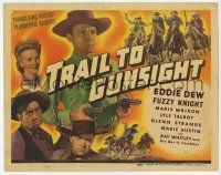 9r491 TRAIL TO GUNSIGHT TC '44 cowboy Eddie Dew pointing two guns vs plundering raiders!