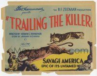 9r492 TRAILING THE KILLER TC '32 cool artwork of Caesar the dog attacking mountain lion!