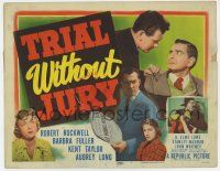 9r495 TRIAL WITHOUT JURY TC '50 Robert Rockwell, Barbara Fuller, Kent Taylor, murder mystery!