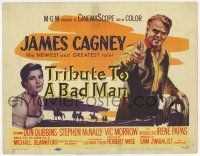 9r496 TRIBUTE TO A BAD MAN TC '56 great art of cowboy James Cagney, pretty Irene Papas!