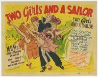 9r510 TWO GIRLS & A SAILOR TC '44 great art of Van Johnson w/sexy June Allyson & Gloria DeHaven!