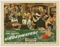 9r954 UNDERWATER LC '55 Howard Hughes, sexiest skin diver Jane Russell & Gilbert Roland by piano!