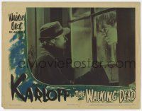 9r965 WALKING DEAD LC R44 c/u of Boris Karloff looking at Marguerite Churchill through window!