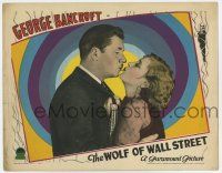 9r986 WOLF OF WALL STREET LC '29 best c/u of Olga Baclanova & George Bancroft about to kiss!