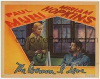 9r987 WOMAN I LOVE LC '37 Miriam Hopkins stares down at surprised military officer Paul Muni!