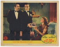 9r994 YOU WERE NEVER LOVELIER LC '42 Fred Astaire gives orchid to Rita Hayworth, Menjou glares!