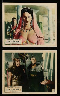 9s135 ATTILA 2 color English FOH LCs '58 Anthony Quinn as The Hun, incredible image of Sophia Loren