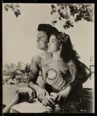 9s824 BIRD OF PARADISE 3 8x10 stills '51 barechested Louis Jourdan & tropical sexy Debra Paget!