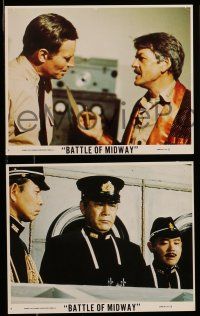9s128 MIDWAY 3 8x10 mini LCs '76 Charlton Heston, Holbrook, Mifune, WWII naval battle images!
