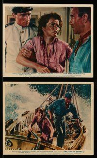9s084 AFRICAN QUEEN 6 color English FOH LCs R60s John Huston's classic, images of Hepburn & Bogart!