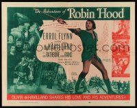 9t010 ADVENTURES OF ROBIN HOOD 1/2sh R56 Errol Flynn, Olivia De Havilland, adventure classic!