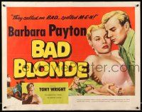 9t026 BAD BLONDE 1/2sh '53 classic sexy bad girl image, they called me bad...spelled M-E-N!
