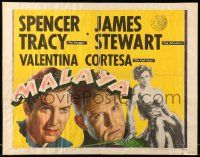 9t261 MALAYA 1/2sh '49 headshots of James Stewart & Spencer Tracy, plus sexy Valentina Cortesa!