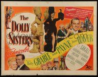 9t086 DOLLY SISTERS 1/2sh '45 images of sexy entertainers Betty Grable & June Haver!