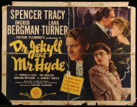 9t087 DR. JEKYLL & MR. HYDE 1/2sh '41 Spencer Tracy, Ingrid Bergman, Robert Louis Stevenson horror!