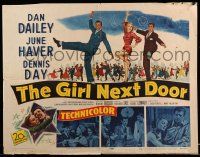 9t130 GIRL NEXT DOOR 1/2sh '53 artwork of Dan Dailey, sexy June Haver & Dennis Day all dancing!