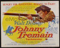 9t187 JOHNNY TREMAIN 1/2sh '57 Walt Disney, from the Esther Forbes novel, art of Hal Stalmaster!