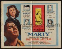 9t270 MARTY style B 1/2sh '55 directed by Delbert Mann, Ernest Borgnine, written by Paddy Chayefsky