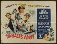 9t271 McHALE'S NAVY 1/2sh '64 great artwork of Ernest Borgnine, Tim Conway & cast on ship!