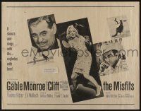 9t275 MISFITS 1/2sh '61 Clark Gable, Marilyn Monroe, Montgomery Clift, John Huston, Arthur Miller