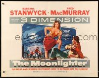 9t279 MOONLIGHTER 3D 1/2sh '53 art of sexy Barbara Stanwyck & Fred MacMurray popping out of screen!