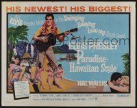 9t296 PARADISE - HAWAIIAN STYLE 1/2sh '66 Elvis Presley on the beach with sexy tropical babes!