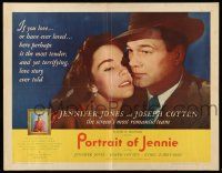 9t304 PORTRAIT OF JENNIE 1/2sh '49 Joseph Cotten loves beautiful ghost Jennifer Jones!