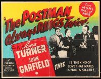 9t307 POSTMAN ALWAYS RINGS TWICE Canadian 1/2sh R50s different image of Garfield & Lana Turner!