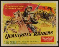 9t311 QUANTRILL'S RAIDERS 1/2sh '58 Steve Cochran, Diane Brewster, Leo Gordon, Gale Robbins