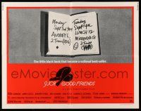 9t361 SUCH GOOD FRIENDS int'l 1/2sh '72 Otto Preminger, image of little black book, Saul Bass art!