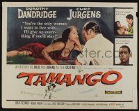 9t366 TAMANGO 1/2sh '59 sexy Dorothy Dandridge hates Curt Jurgens, interracial romance!