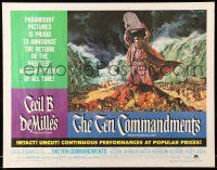 9t369 TEN COMMANDMENTS 1/2sh R66 Cecil B. DeMille classic starring Charlton Heston & Yul Brynner!